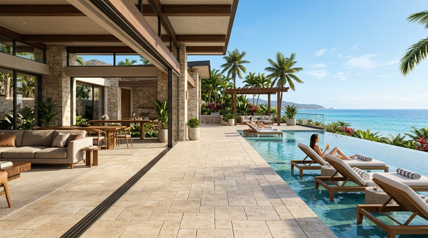 Indoor Outdoor Travertine Flooring and Wall Cladding