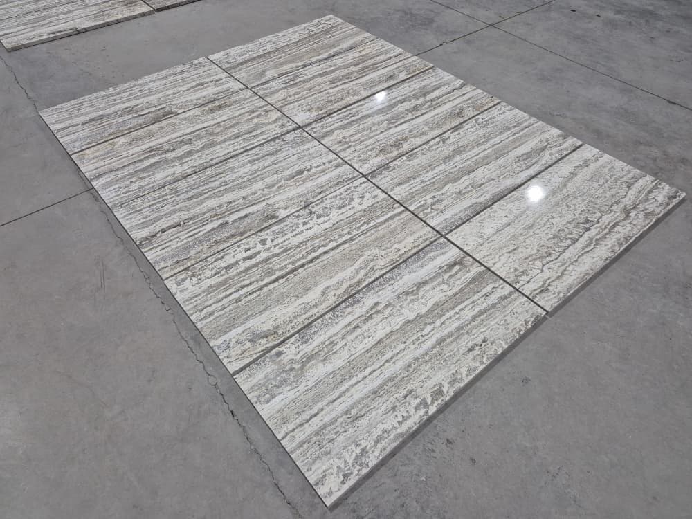 Ivory & Silver Travertine Pavers: French Pattern Sets, Tumbled Finishes & Driveway Specifications